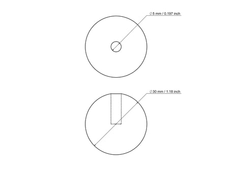30 mm kasepuidust tüüblikate 5 mm avaga