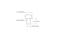 technical drawing of 6 x 9 mm birch wood mushroom axle peg
