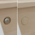 gedrechseltes Holzpilz-Abdeckkappen installed as Dekorativ Schraube cover in Möbeln