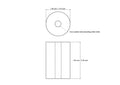 Technische Zeichnung eines 40 x 60 mm Holzzylinders mit Bohrung