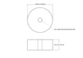 technical drawing of 60 × 25 mm wooden cylinder