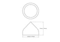 technical drawing of 40 mm wooden dome cap