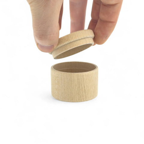 avatud 50 x 37 mm ümar puidust ehtekarp