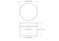 technische Zeichnung: 59 x 44 mm Holz rund Holzdose