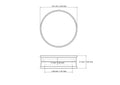 Rysunek techniczny okrągłego drewnianego pudełeczka na drobiazgi 61 x 21 mm