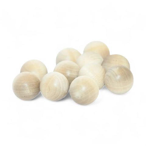 Szlifowane kulki z drewna brzozowego 25 mm do rękodzieła