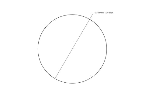 technical drawing of 35 mm sanded birch wood ball