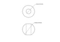 Rysunek techniczny drewnianego koralika brzozowego 20 mm z otworem 8 mm
