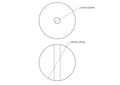 Technical drawing of 60 mm birch wood bead with 10 mm hole