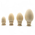 30 mm Turned Wooden Egg Cup Holders with turned eggs