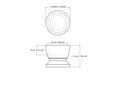 Technical drawing of 30 mm Wooden Egg Cup Holder