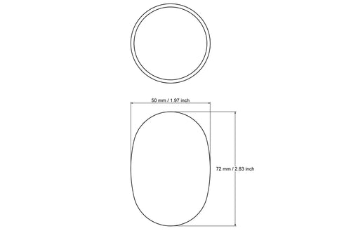 tehniline joonis: 50 mm kasepuit munad kujundid Ellipsoid Block