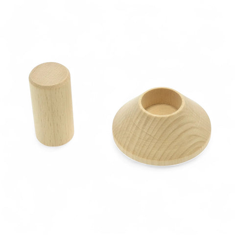 49 x 52 mm wooden coat rack peg disassembled into peg and knob parts
