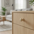 21 mm hourglass gedrechseltes Holz Möbelknopf installed on cabinet door