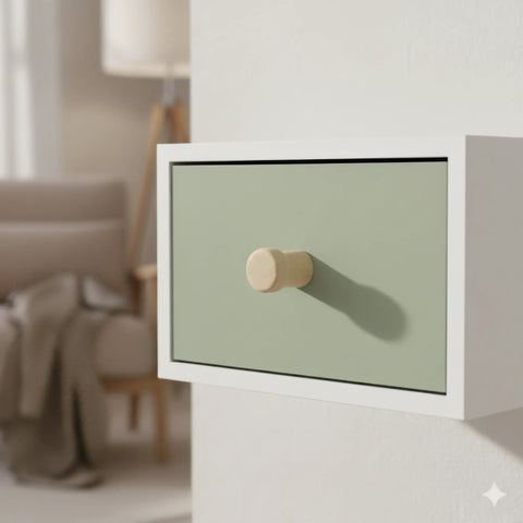 45 mm wooden wall hook peg installed on drawer