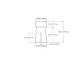 Technical drawing of 45 mm wooden wall hook peg