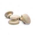 Backside of 50 mm round wooden cabinet knob with mounting hole