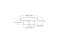Technical drawing of 59 mm round wooden cabinet knob