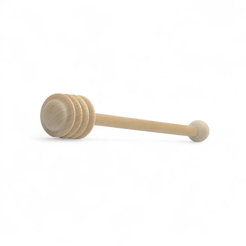 Nahaufnahme eines 13 cm Honiglöffels aus Holz mit sichtbarer Holzmaserung