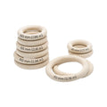 Wooden turned craft rings in various sizes