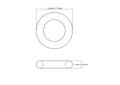 Technical drawing of 45 mm wooden craft toss ring