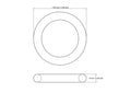 60 mm medinio rankdarbių metimo žiedo techninis brėžinys
