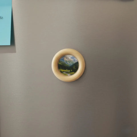 6 cm wooden craft frame ring used for DIY fridge magnet