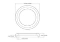 Technical drawing of 6 cm wooden craft frame ring